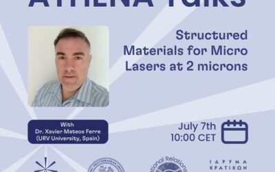 07/07/2023: Διάλεξη “Structured materials for micro lasers at 2 microns” του Prof. Xavier Mateos Ferre (URV University, Tarragona, Spain)