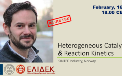 16/02/2024: Invited Talk “Heterogeneous Catalysis and Reaction Kinetics” of Dr. Nikolaos Tsakoumis (SINTEF Industry, Norway)
