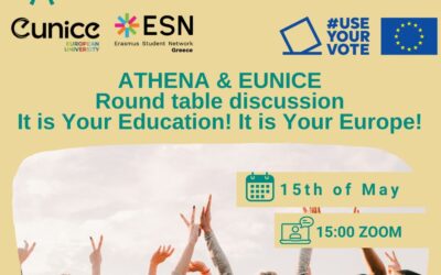 15/05/2024: Round Table Discussion “Europe and European Education” (Athena European University, Europe)