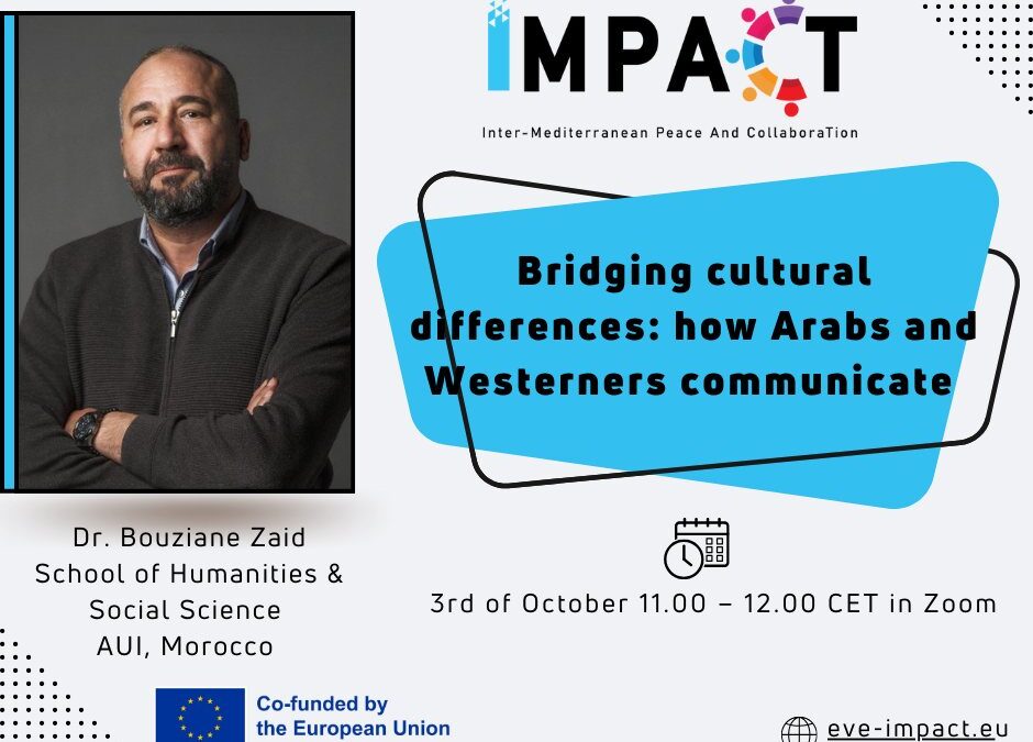 03/10/2024: Διάλεξη “Bridging cultural differences: How Arabs and Westerners communicate” του Prof. Zaid Bouziane (Al Akhawayn University – AUI, Morocco)