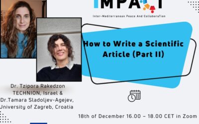 18/12/2024: Workshop “How to write a scientific article (Part II)” των Dr. Tzipora Rakedzon (Technion Writing Center, Israel) και Dr. Tamara Sladoljev—Agejev (University of Zagreb, Croatia)